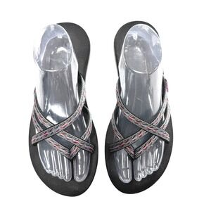 OluKai Flip Flop Sandals‎ Women Black Strappy Comfort Thong Beach Casual Size 10